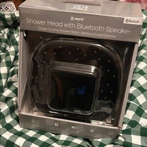 Black Shower Head with Bluetooth Speaker